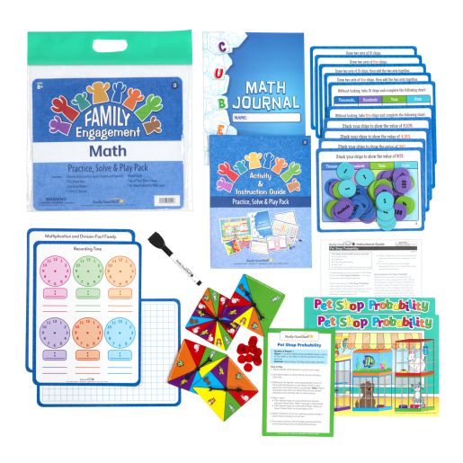 Family Engagement Math - Practice, Solve & Play Pack - Third Grade