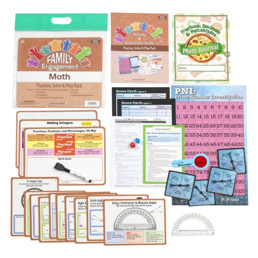 Family Engagement Math - Practice, Solve & Play Pack - Upper Grades