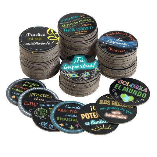 Really Good Stuff® Spanish Positive Affirmation Chips - Positive Reinforcement for Children and Students - Set of 100
