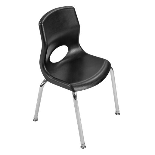 12" My Posture Chair - Black, with Chrome Leg and Swivel Glide