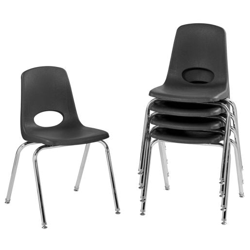 18in Black Stack Chair with Swivel Glides - 5 Pack