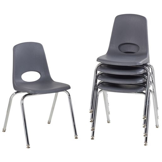 18in Gray Stack Chair with Swivel Glides - 5 Pack