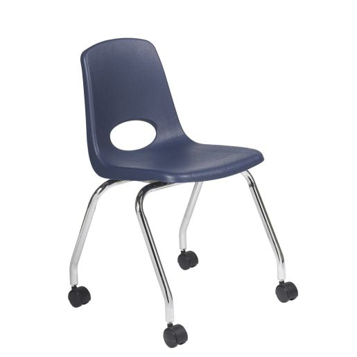 18" Navy Mobile Chair with Casters, 2-Pack