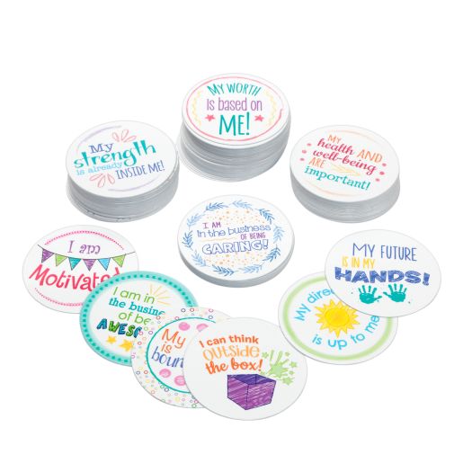Really Good Stuff® Confidence Chips - 100 Empowering, Motivational, Positive Affirmations - Encourage Positive Feelings- Social-Emotional Learning - S