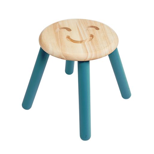 Excellerations® Sustainably Harvested Rubber Wood Emotions Stool - Happy