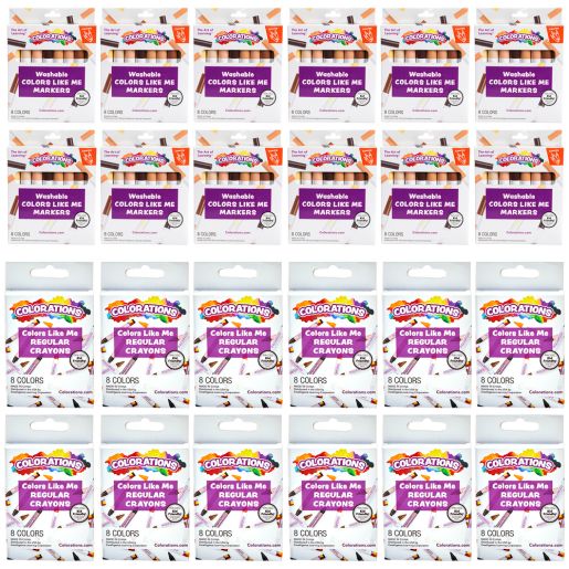 Colorations® Colors Like Me Markers & Crayons - 12 Sets, Each 8 Colors