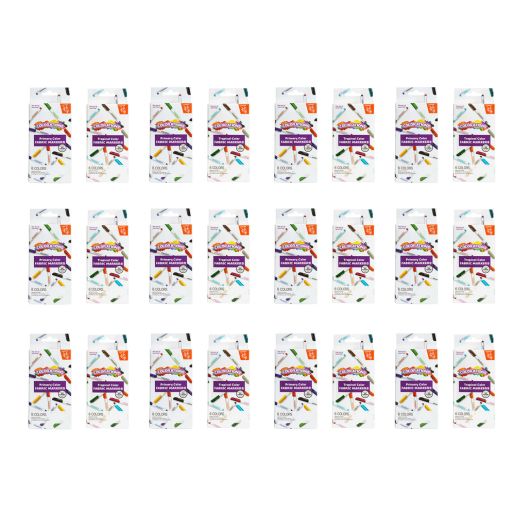 Colorations® Fabric Markers, Primary & Tropical Colors, Total of 144 Markers