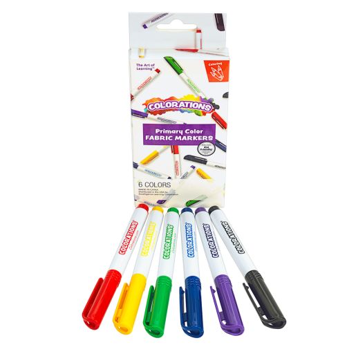 Colorations® Fabric Markers Single Sets, Set of 12, Prime Colors