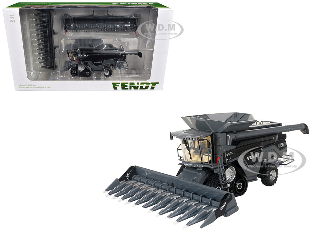 Fendt Ideal 8T Combine with Grain Head and 12 Row Corn Head Half-Track Gray 1-64 Diecast Model by SpecCast