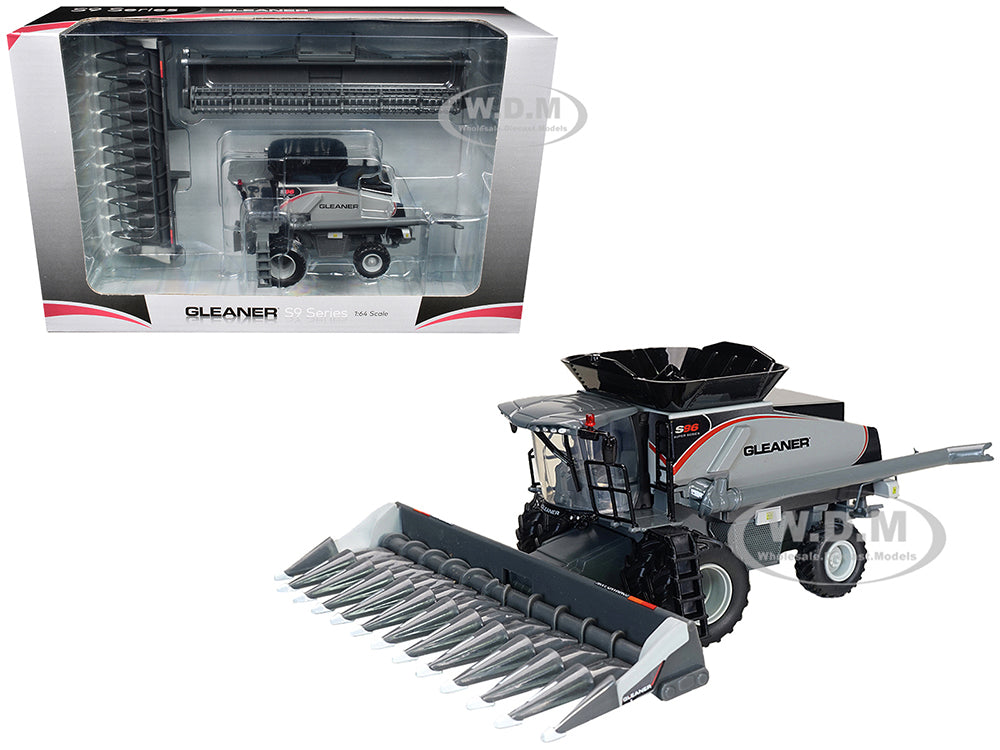 Gleaner S96 Combine with Grain Head and 12 Row Corn Head Gray 1-64 Diecast Model by SpecCast