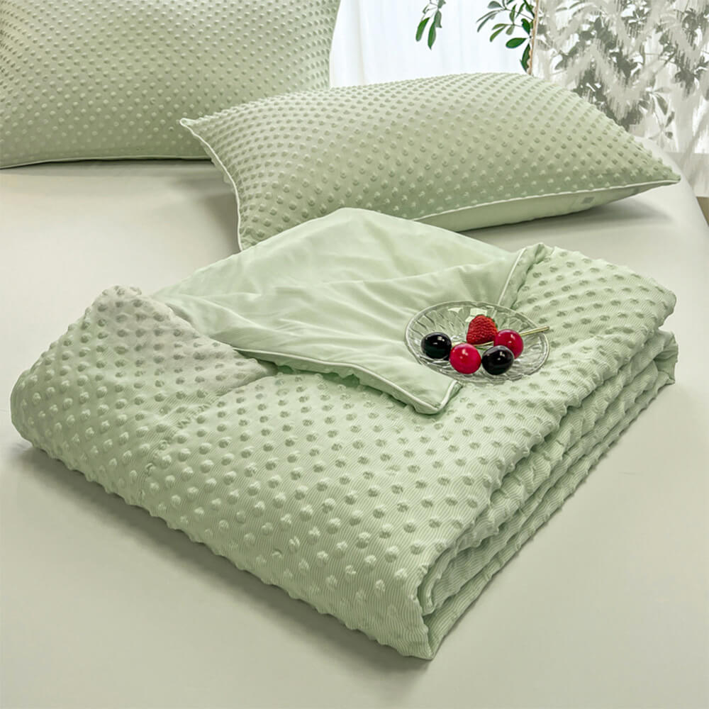 Ultra-Soft Cooling Bubble Dot Filled Home Throw Blanket for Pets and Human, Green - 78"W x 90"L