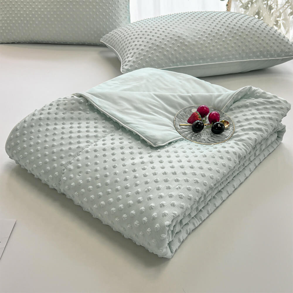 Ultra-Soft Cooling Bubble Dot Filled Home Throw Blanket for Pets and Human, Blue - 78"W x 90"L