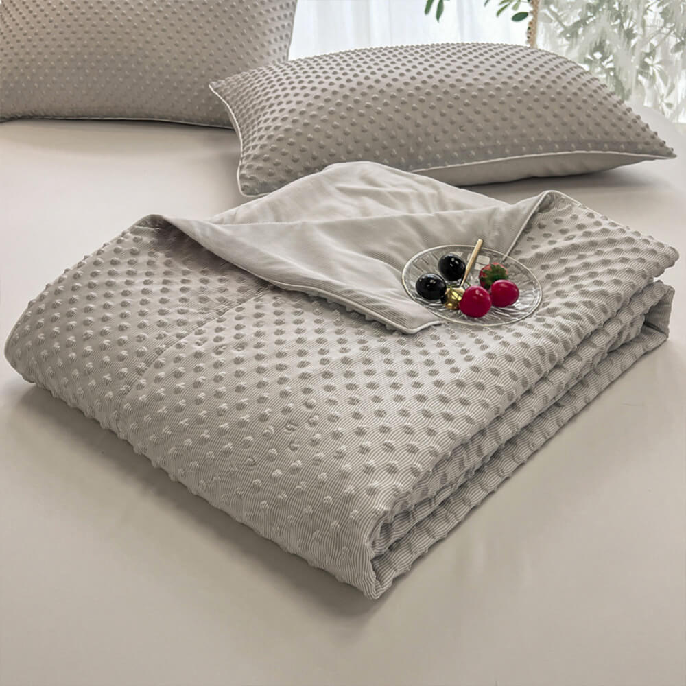 Ultra-Soft Cooling Bubble Dot Filled Home Throw Blanket for Pets and Human, Gray - 78"W x 90"L