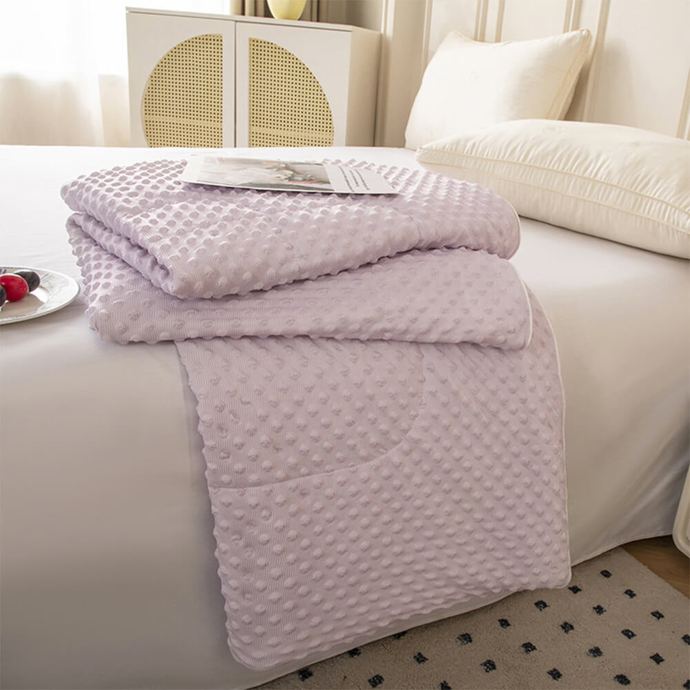 Ultra-Soft Cooling Bubble Dot Filled Home Throw Blanket for Pets and Human, Purple - 78"W x 90"L