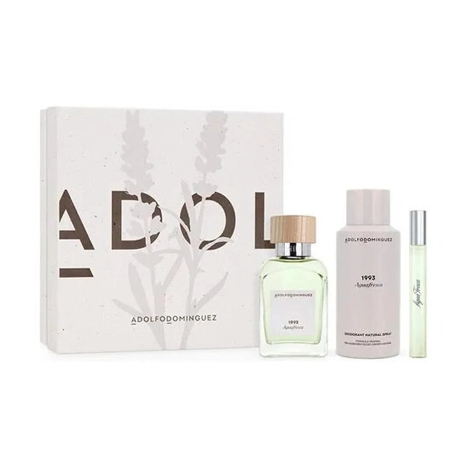 Adolfo Dominguez Ferskvann Men Eau De Toilette 120ml Spray Eau De Toilette 10ml Deodorant 150ml vaporizer