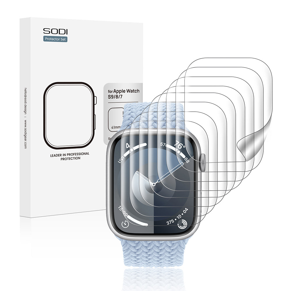 SODI SP04 8-Pack Screen Protector for Apple Watch S9-S8-S7(41mm)