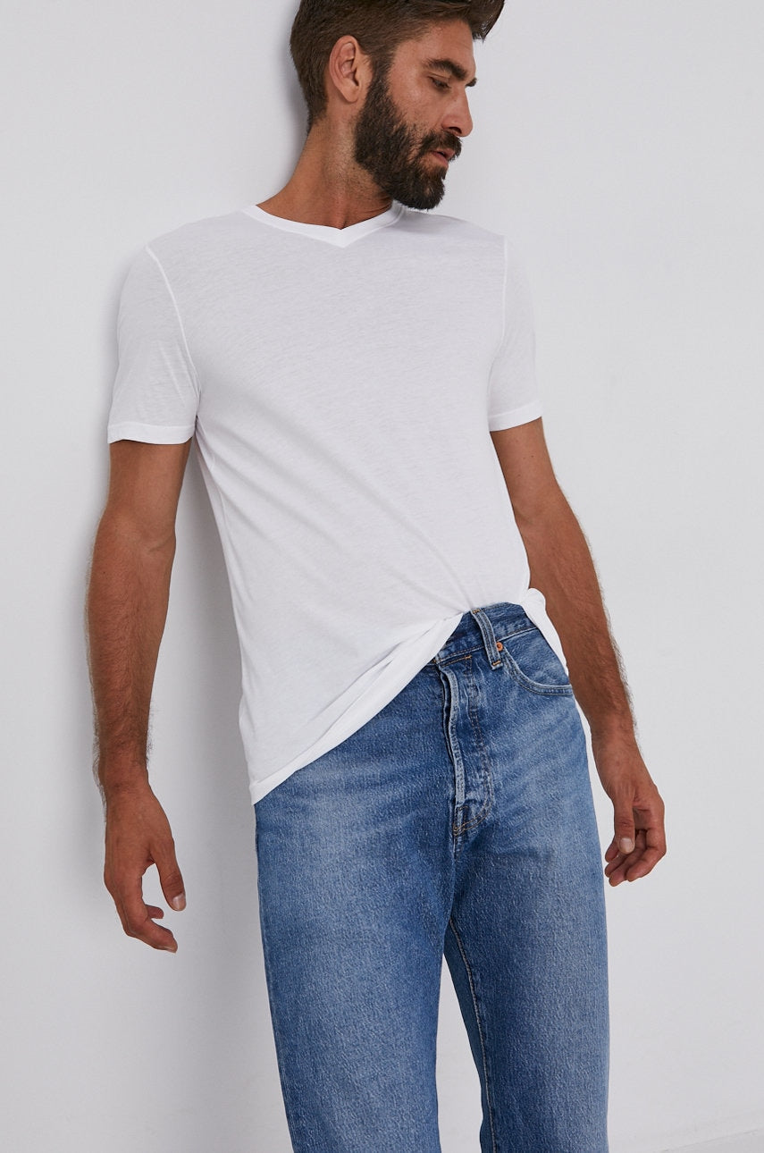 Bombažen t-shirt United Colors of Benetton bela barva