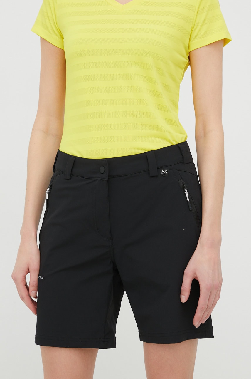 Pohodne kratke hlače Viking Expander ženske, črna barva