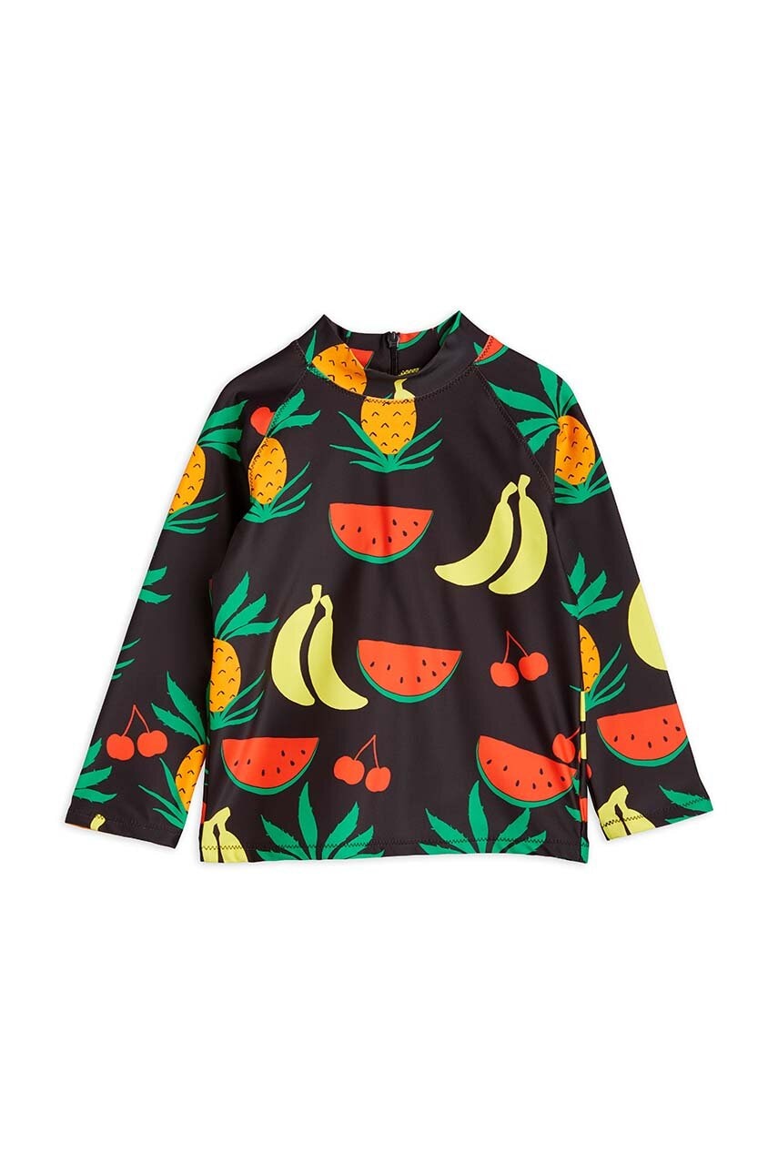 Otroška dolga majica za kopanje Mini Rodini rjava barva