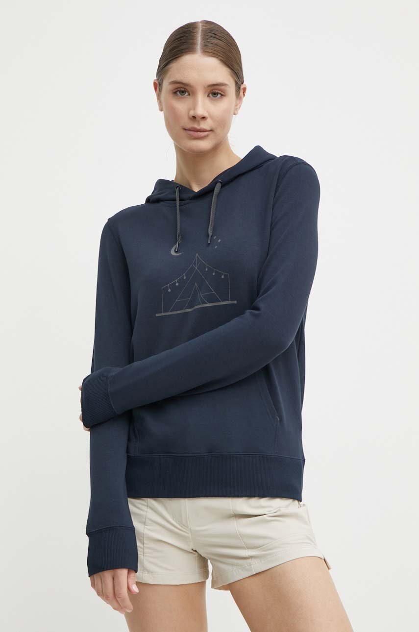 Športni pulover Viking Panaka mornarsko modra barva, s kapuco, 730-25-8883