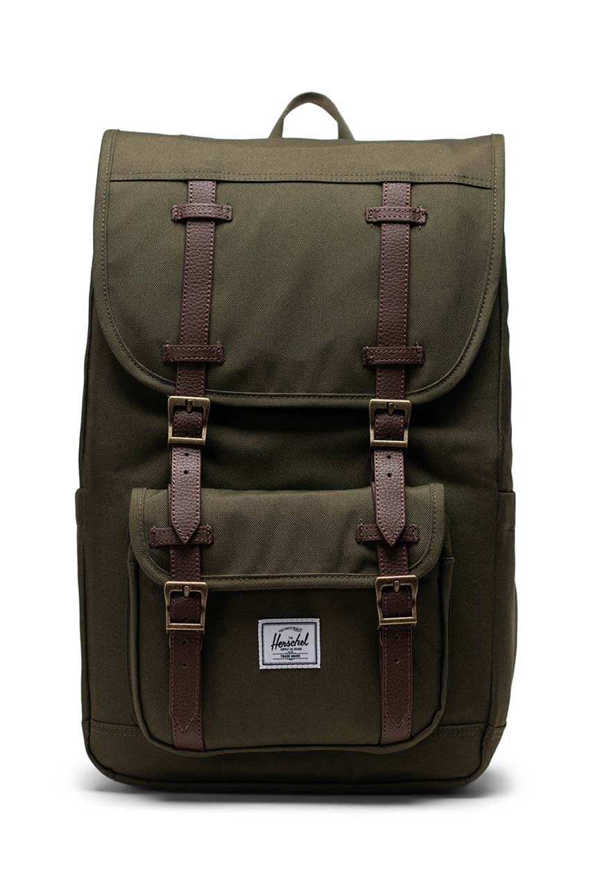 Nahrbtnik Herschel Little America Mid Backpack zelena barva