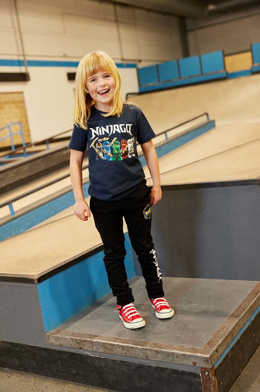 Dječja pamučna majica kratkih rukava Lego x Ninjago boja: tamno plava