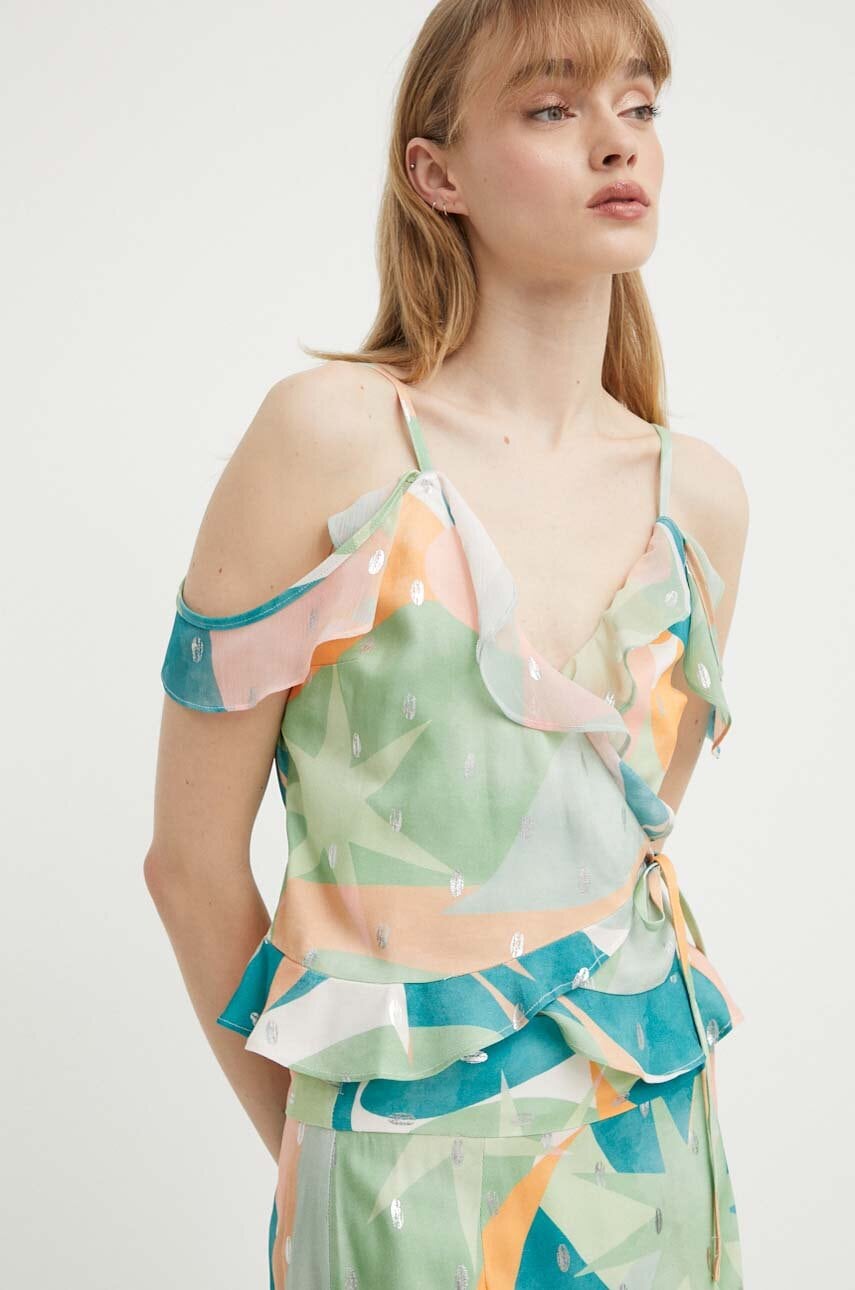 Top Never Fully Dressed boja: zelena, s uzorkom