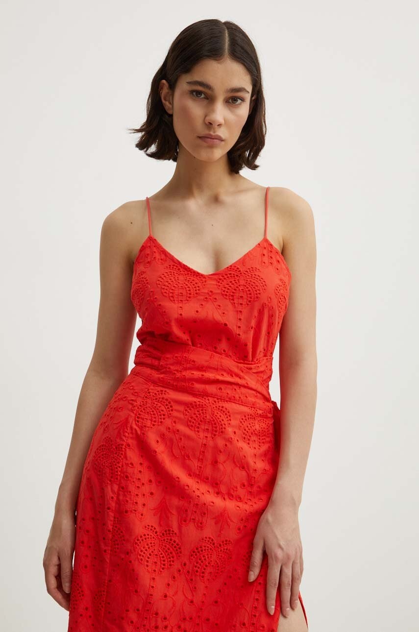 Pamučni top Never Fully Dressed Cami Top boja: crvena, bez uzorka, NFDTO768