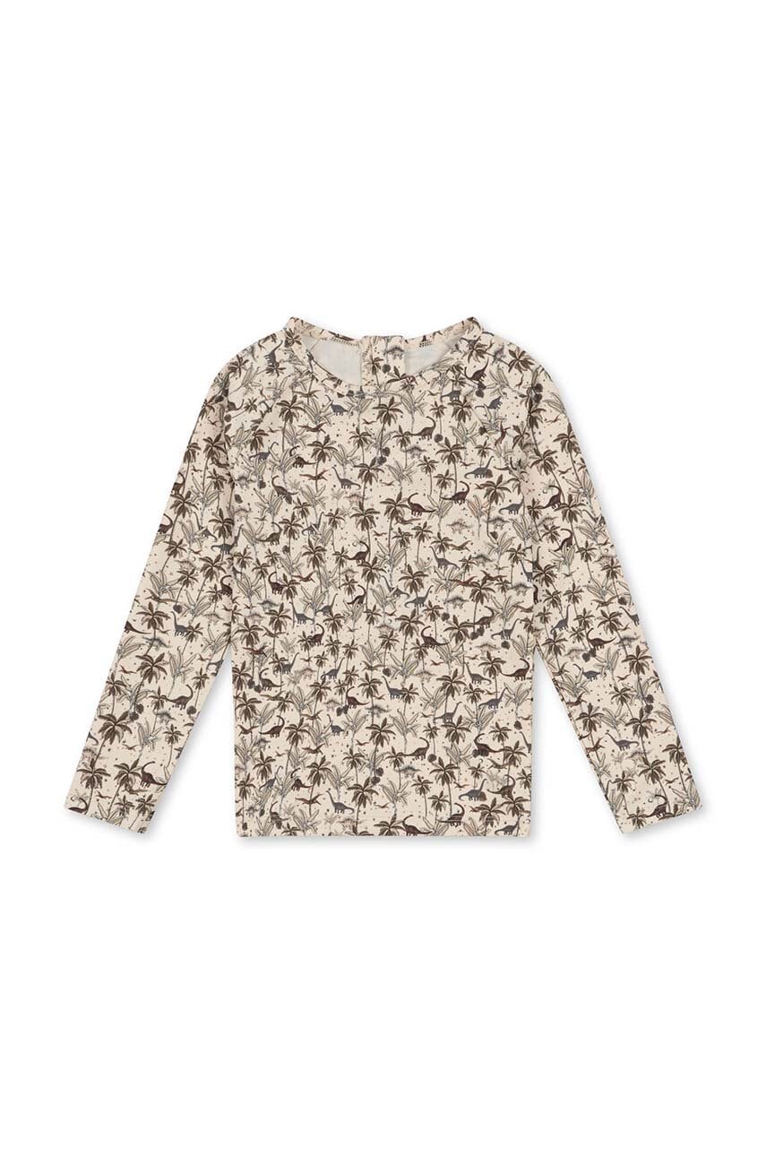 Otroška dolga majica za kopanje Konges Sløjd zelena barva