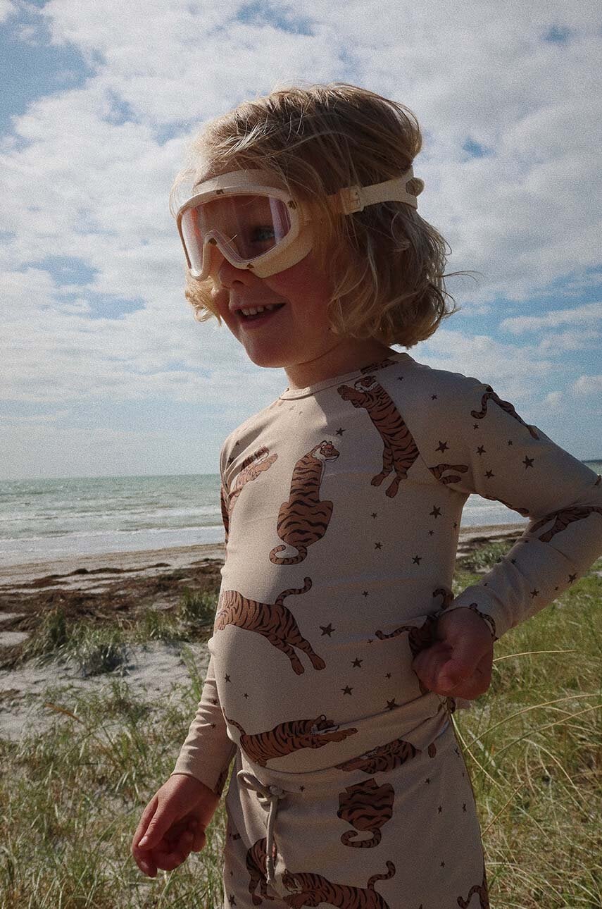 Otroška dolga majica za kopanje Konges Sløjd bež barva