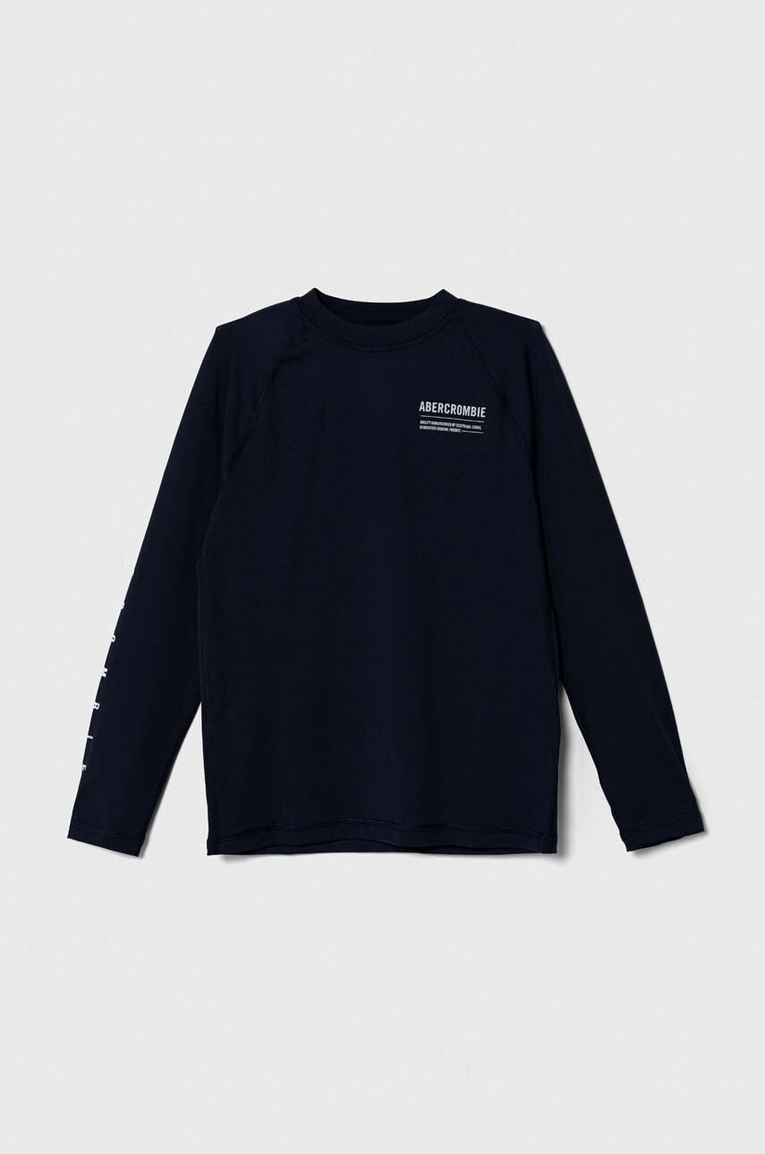 Otroška dolga majica za kopanje Abercrombie & Fitch mornarsko modra barva