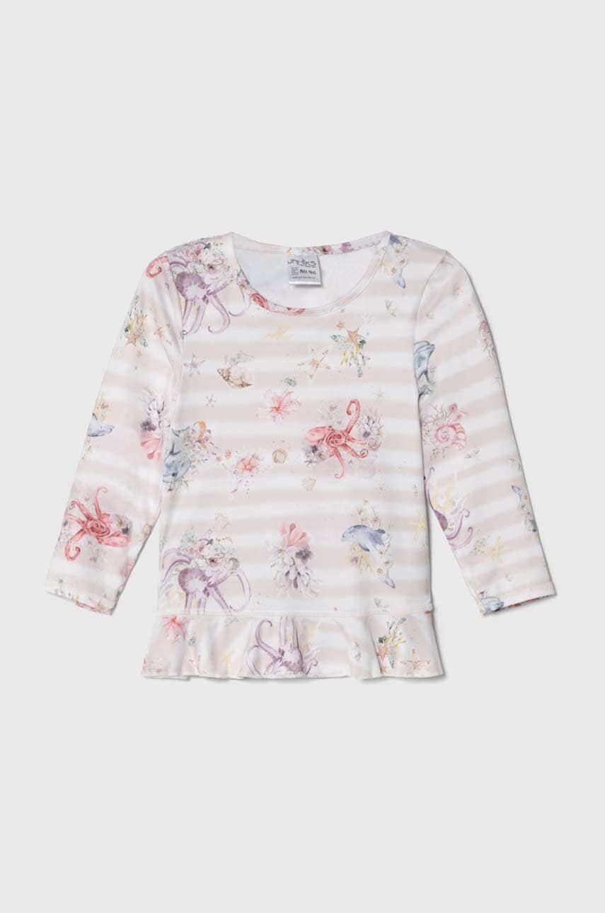 Otroška dolga majica za kopanje Jamiks bež barva