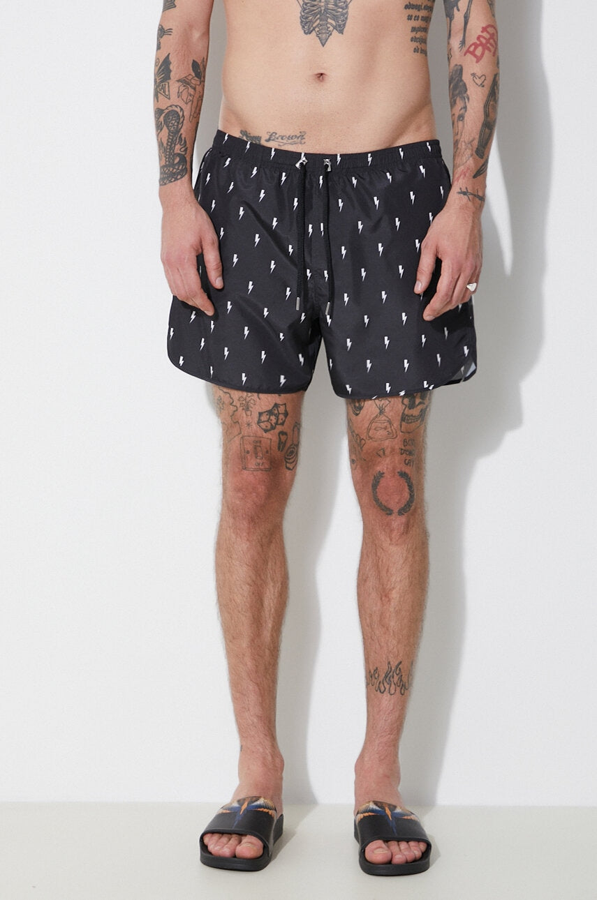 Kratke hlače za kupanje Neil Barrett All-Over Micro Bolts boja: crna, MY58026A-Y068-524N