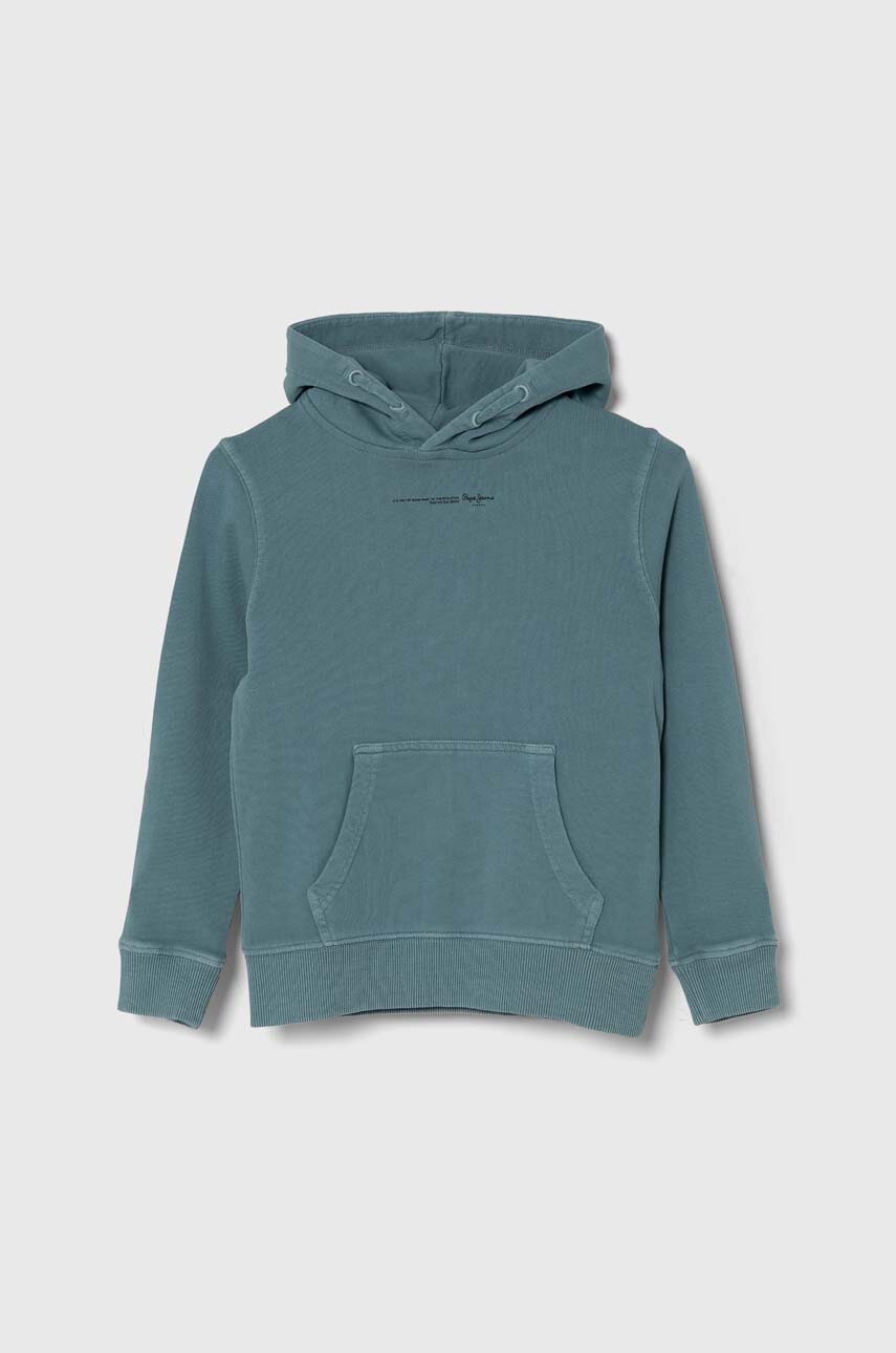 Otroški bombažen pulover Pepe Jeans NEW DAVIDE HOODIE s kapuco