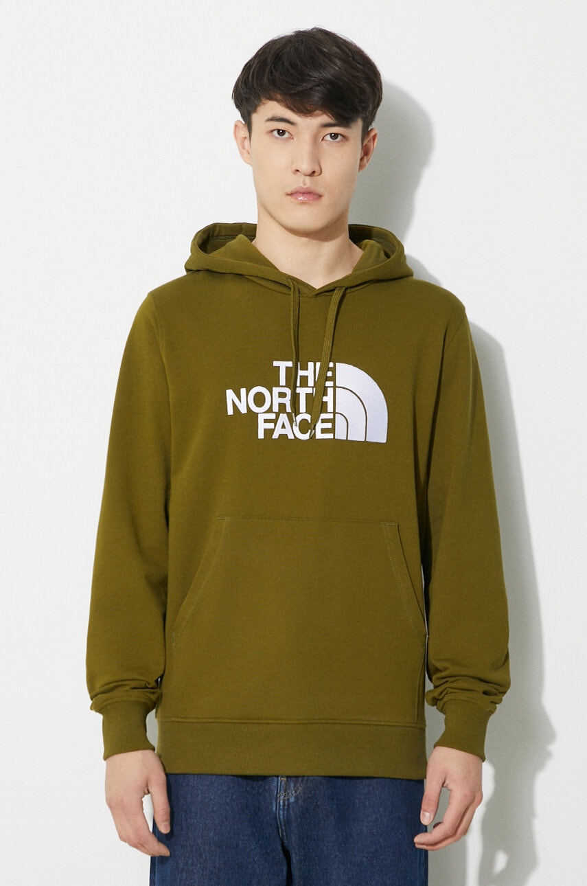 Bombažen pulover The North Face M Light Drew Peak Pullover Hoodie moški, zelena barva, s kapuco, NF00A0TEPIB1