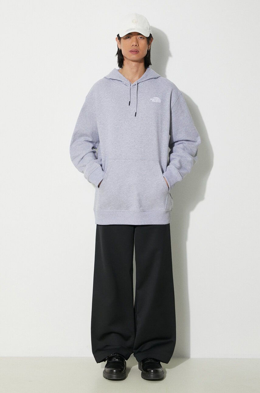 Pulover The North Face M Essential Hoodie moški, siva barva, s kapuco, NF0A7ZJ9DYX1