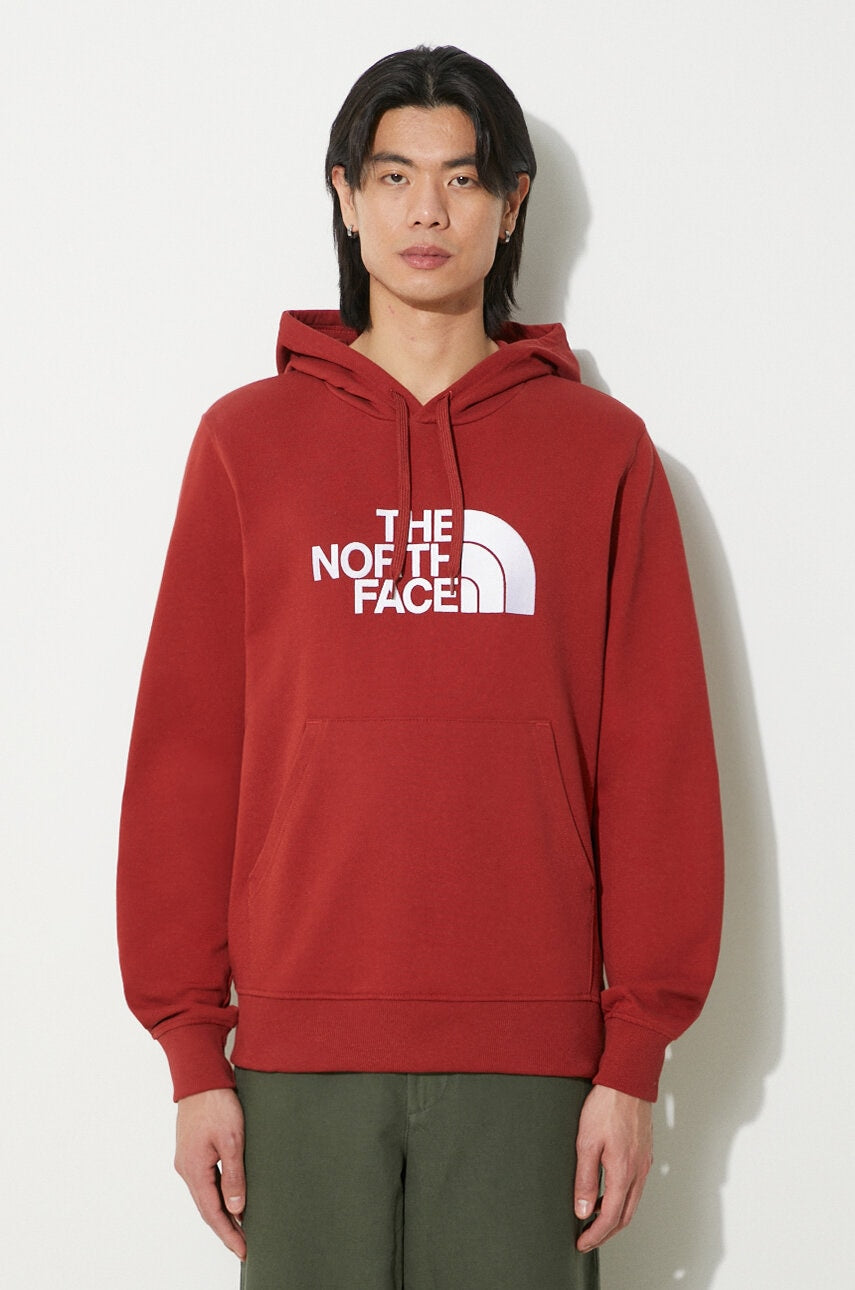 Pamučna dukserica The North Face M Light Drew Peak Pullover Hoodie za muškarce, boja: bordo, s kapuljačom, s tiskom, NF00A0TEPOJ1