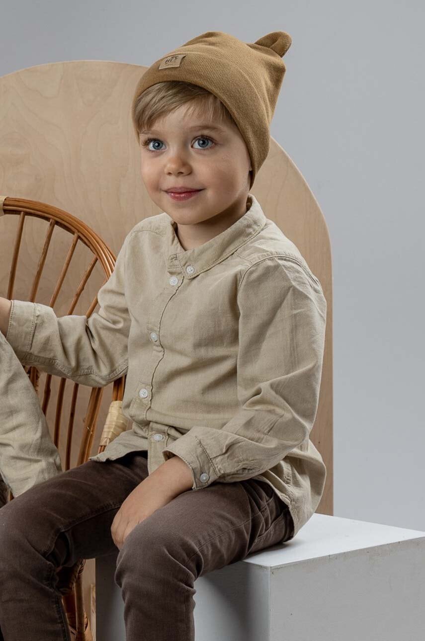 Pamučna kapa za djecu Jamiks BATUMI boja: žuta, od tanke pletenine, pamučna