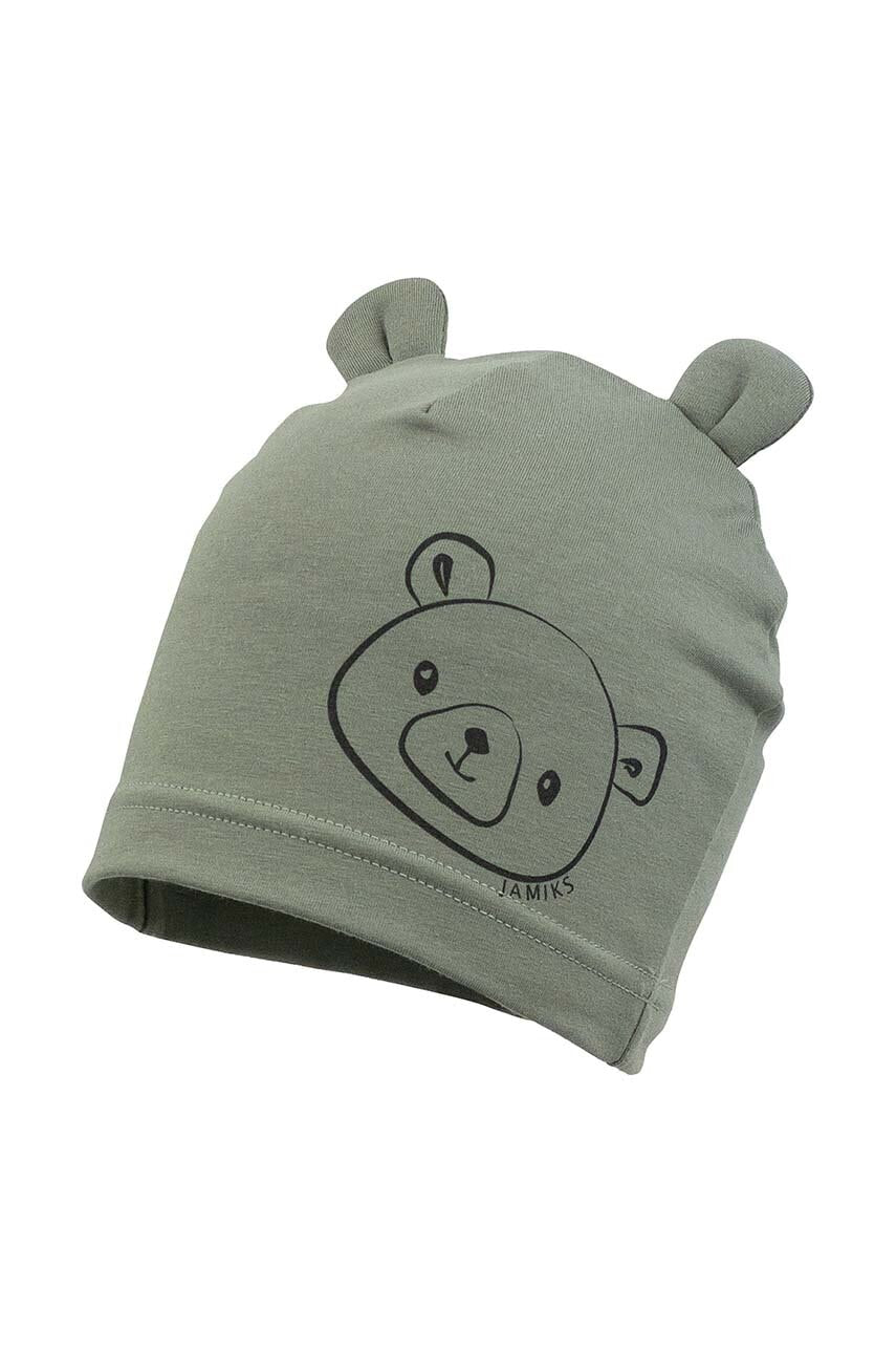Dječja kapa Jamiks HEMANT boja: zelena, od tanke pletenine