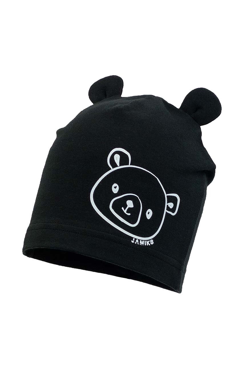 Dječja kapa Jamiks HEMANT boja: crna, od tanke pletenine