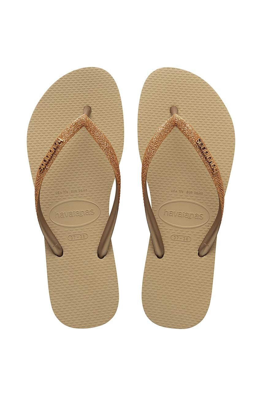Japonke Havaianas SLIM GLITTER II ženske, zlata barva, 4146975.9177