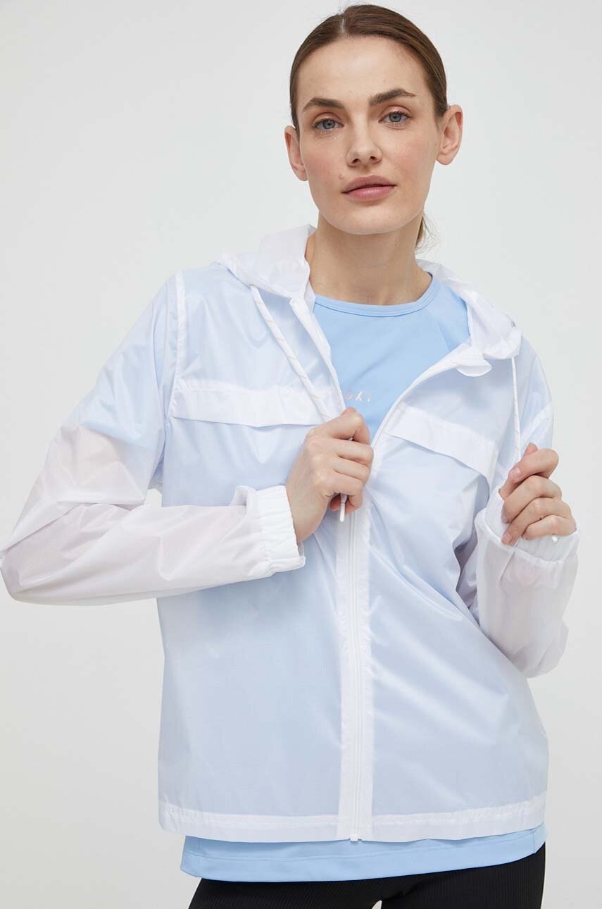 Jakna za trčanje Roxy Pure Pursuit boja: bijela, za prijelazno razdoblje, ERJJK03590