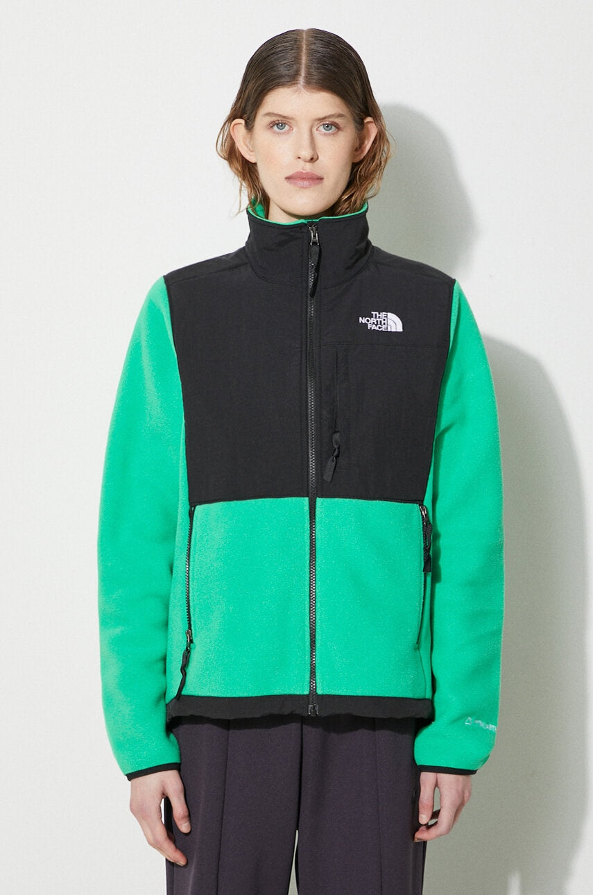 Flis pulover The North Face W Denali Jacket zelena barva, NF0A7UR6PO81