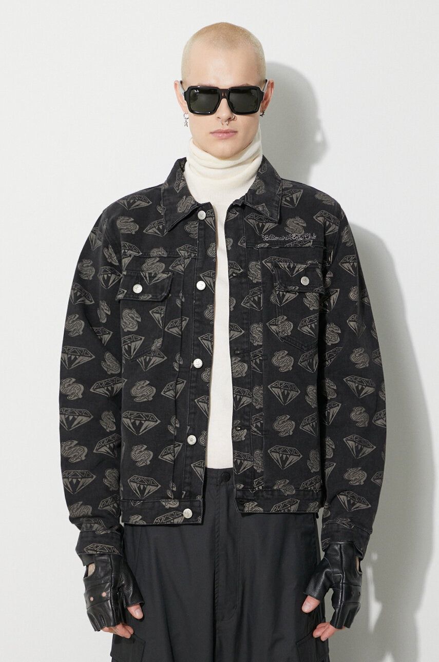 Jeans jakna Billionaire Boys Club Diamonds & Dollars Denim moška, črna barva, B23409
