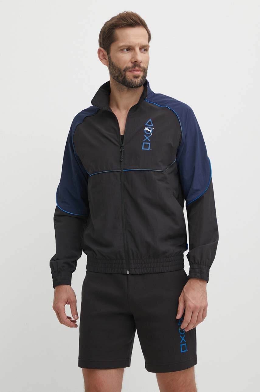 Jakna Puma PUMA X PLAYSTATION za muškarce, boja: crna, za prijelazno razdoblje, 624696