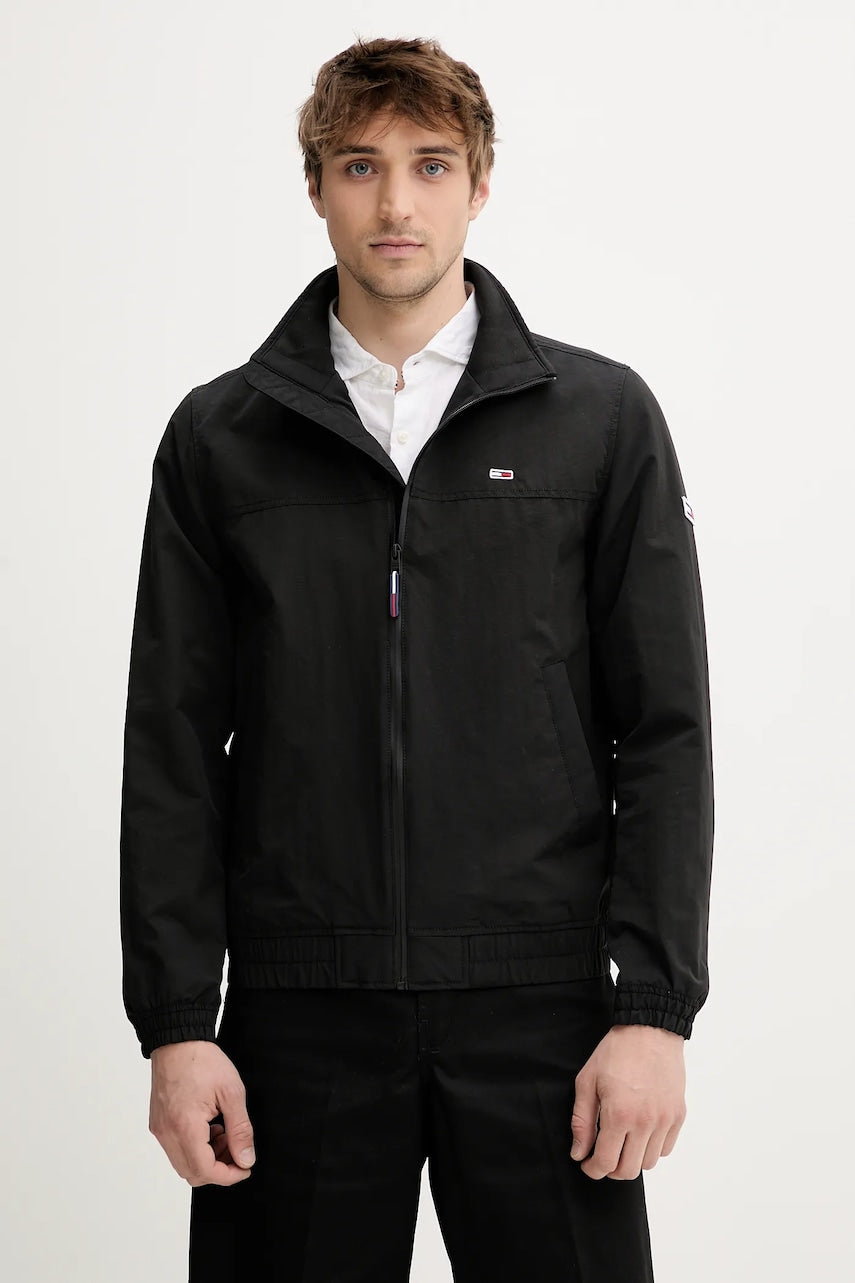 Jakna Tommy Jeans boja: crna, za prijelazno razdoblje, DM0DM15382