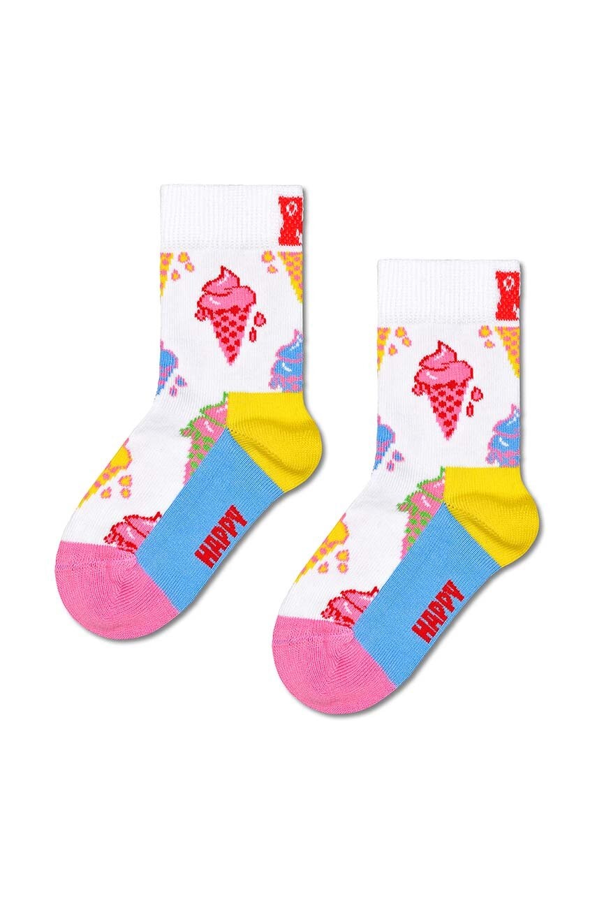 Otroške nogavice Happy Socks Kids Ice Cream Sock bela barva