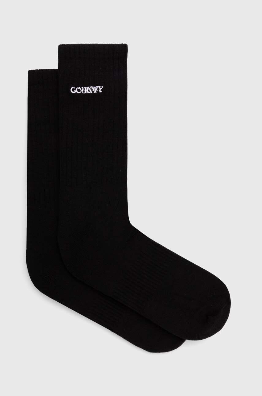 Nogavice Marcelo Burlon Manifesto Logo Shorts Socks moške, črna barva, CMRA015S24KNI0021001