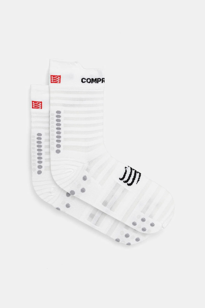 Čarape Compressport Pro Racing Socks v4.0 Ultralight Run High - White-Alloy XU00050B