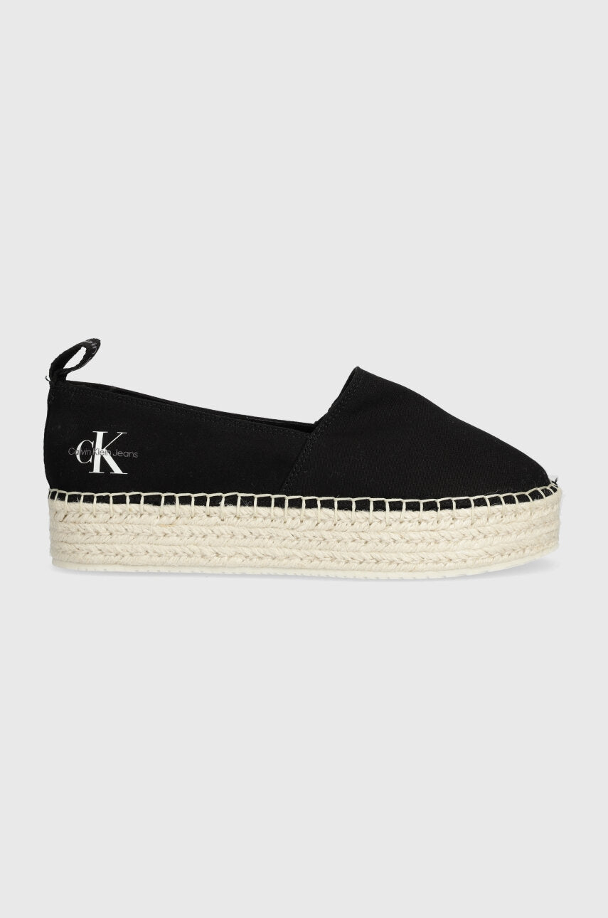 Espadrile Calvin Klein Jeans PLATFORM ESPADRILLE ML BTW boja: crna, s platformom, YW0YW01378